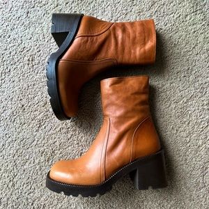 Steve Madden Cognac Naya leather Boots